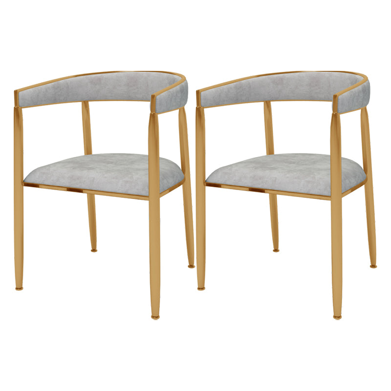 Scandinavian Upholstered Linen Fabric Dining Chair Open Back Side Chairs