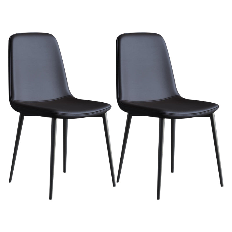 Contemporary Style Chair Kitchen Armless Chairs with Metal Legs