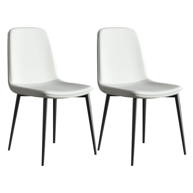 Contemporary Style Chair Kitchen Armless Chairs with Metal Legs