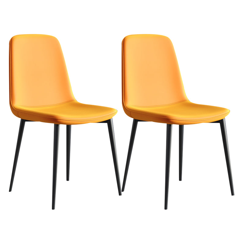 Contemporary Style Chair Kitchen Armless Chairs with Metal Legs