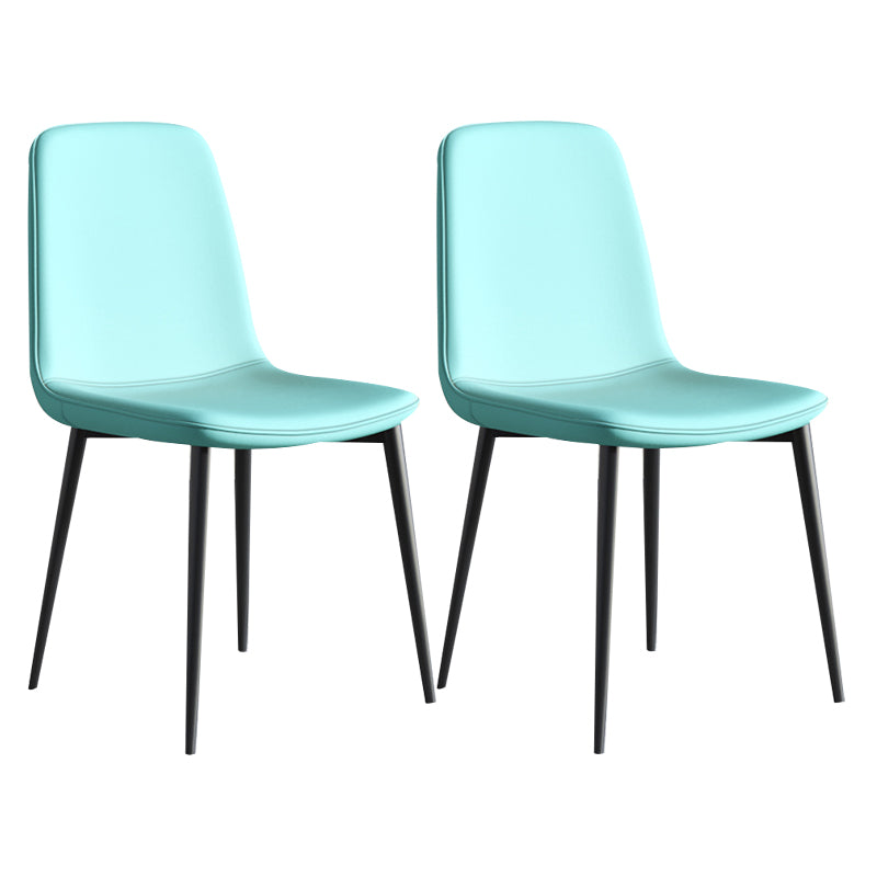 Contemporary Style Chair Kitchen Armless Chairs with Metal Legs