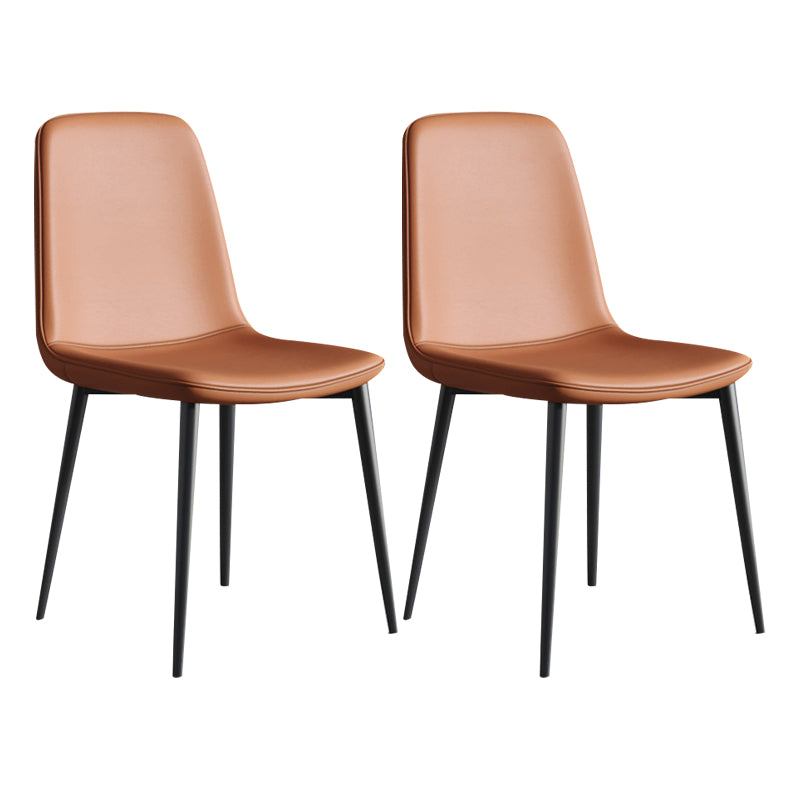 Contemporary Style Chair Kitchen Armless Chairs with Metal Legs