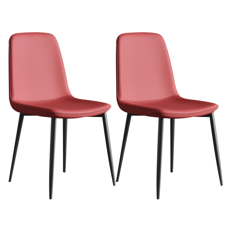 Contemporary Style Chair Kitchen Armless Chairs with Metal Legs