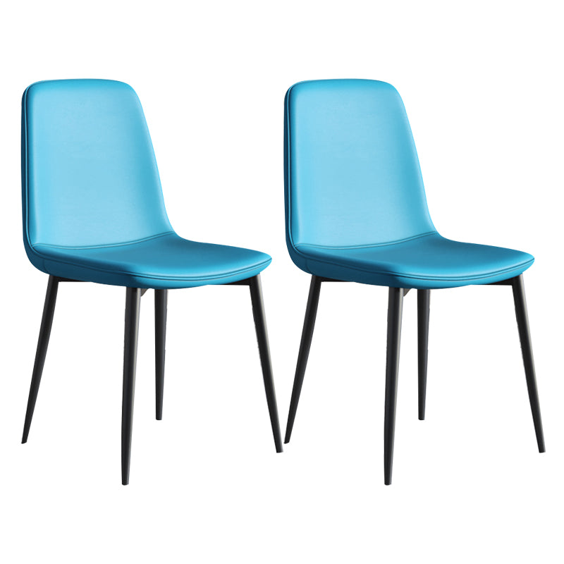 Contemporary Style Chair Kitchen Armless Chairs with Metal Legs