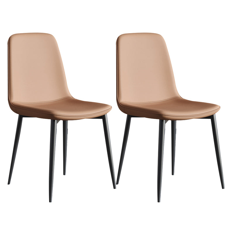 Contemporary Style Chair Kitchen Armless Chairs with Metal Legs