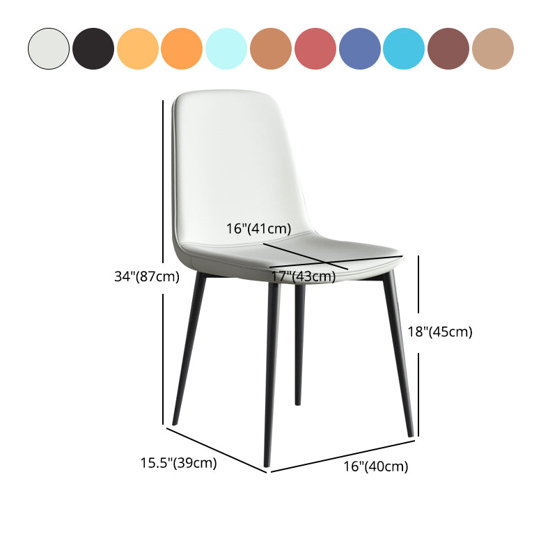 Contemporary Style Chair Kitchen Armless Chairs with Metal Legs