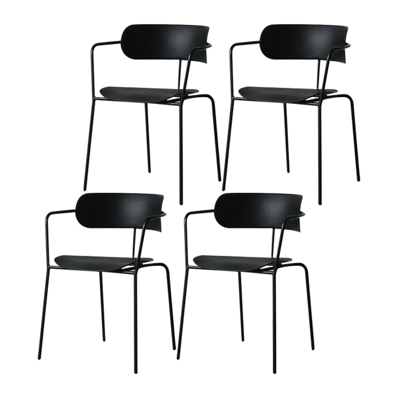 Contemporary Arm Plastic Side Chair for Home Open Back Side Chair