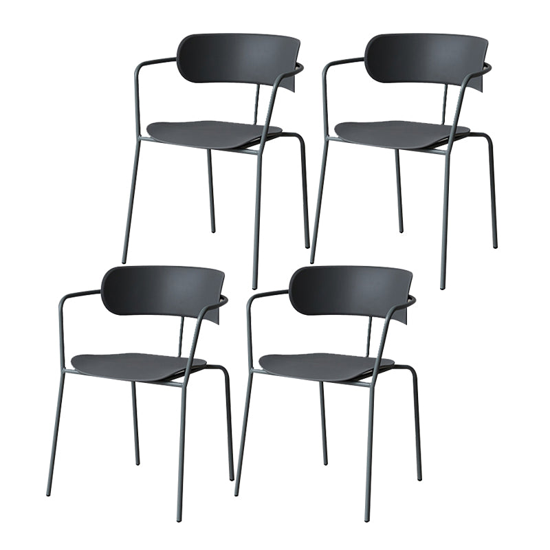 Contemporary Arm Plastic Side Chair for Home Open Back Side Chair