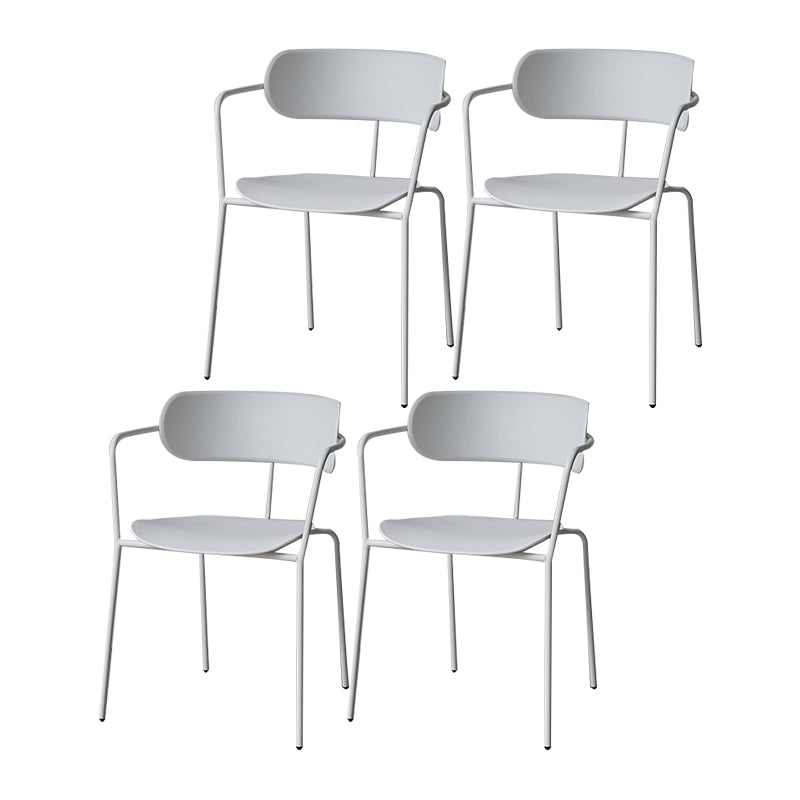 Contemporary Arm Plastic Side Chair for Home Open Back Side Chair