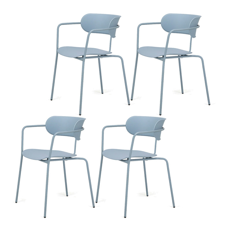 Contemporary Arm Plastic Side Chair for Home Open Back Side Chair