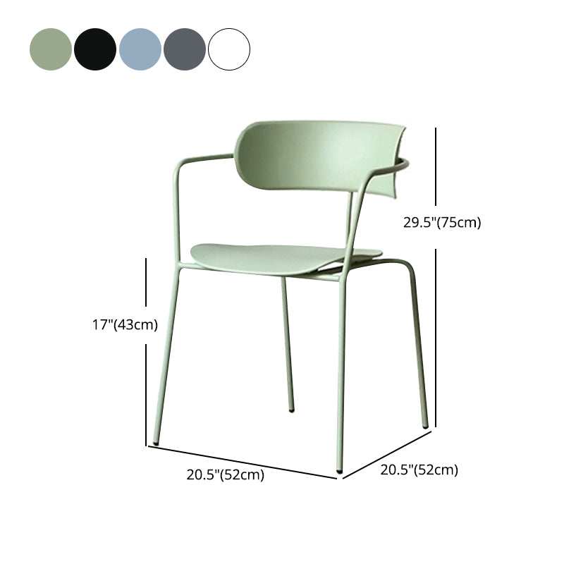 Contemporary Arm Plastic Side Chair for Home Open Back Side Chair