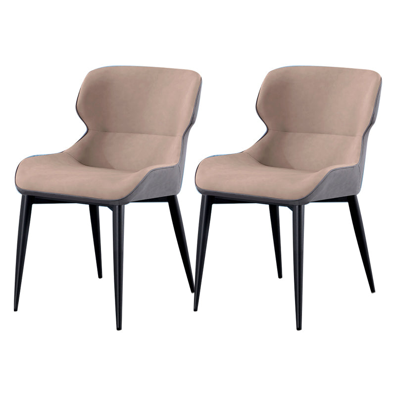 Contemporary Style Chair Kitchen Arm Side Chairs with Metal Legs