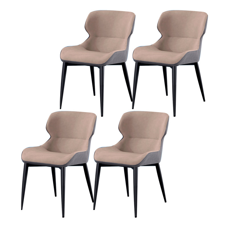 Contemporary Style Chair Kitchen Arm Side Chairs with Metal Legs