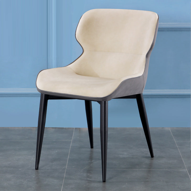 Contemporary Style Chair Kitchen Arm Side Chairs with Metal Legs