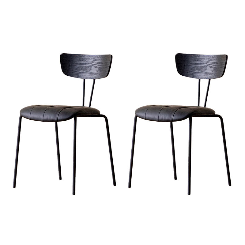 Industrial Dining Chair Kitchen Armless Chairs with Metal Legs