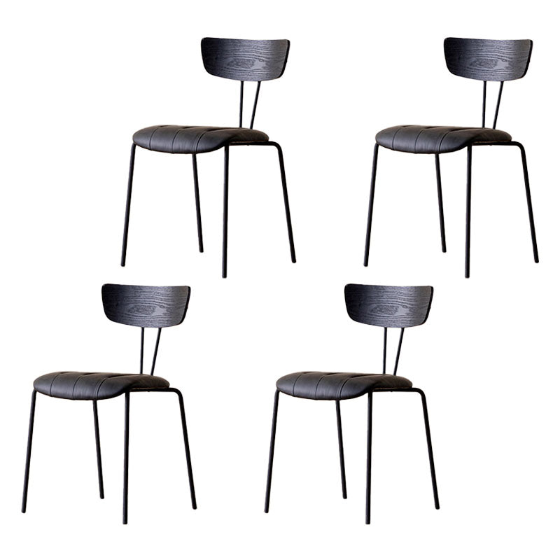 Industrial Dining Chair Kitchen Armless Chairs with Metal Legs