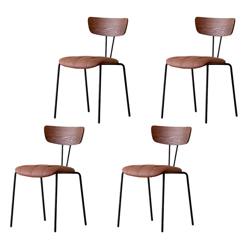 Industrial Dining Chair Kitchen Armless Chairs with Metal Legs