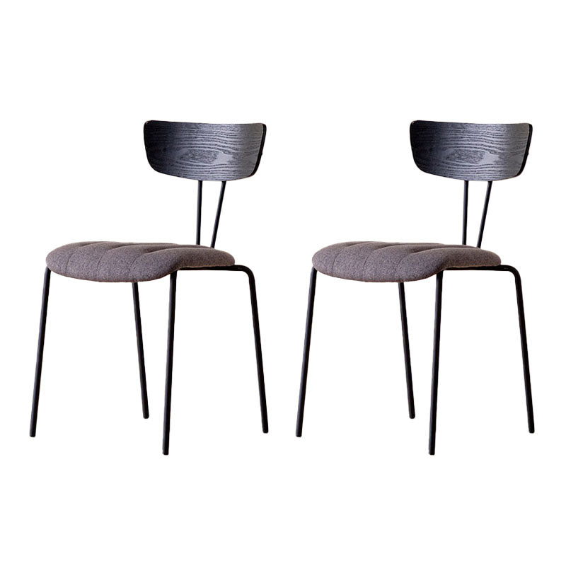 Industrial Dining Chair Kitchen Armless Chairs with Metal Legs