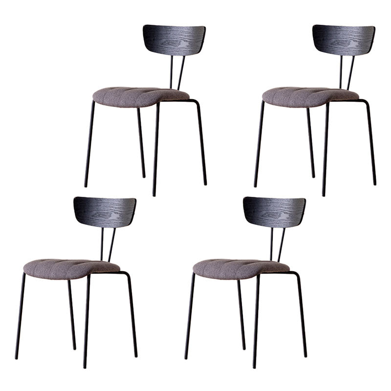 Industrial Dining Chair Kitchen Armless Chairs with Metal Legs