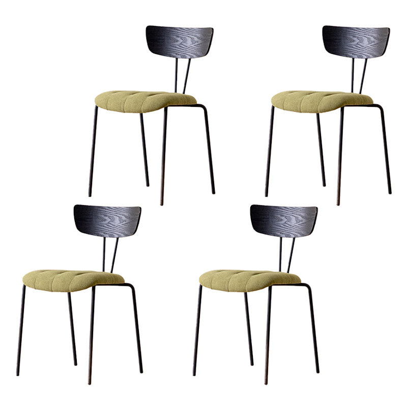 Industrial Dining Chair Kitchen Armless Chairs with Metal Legs