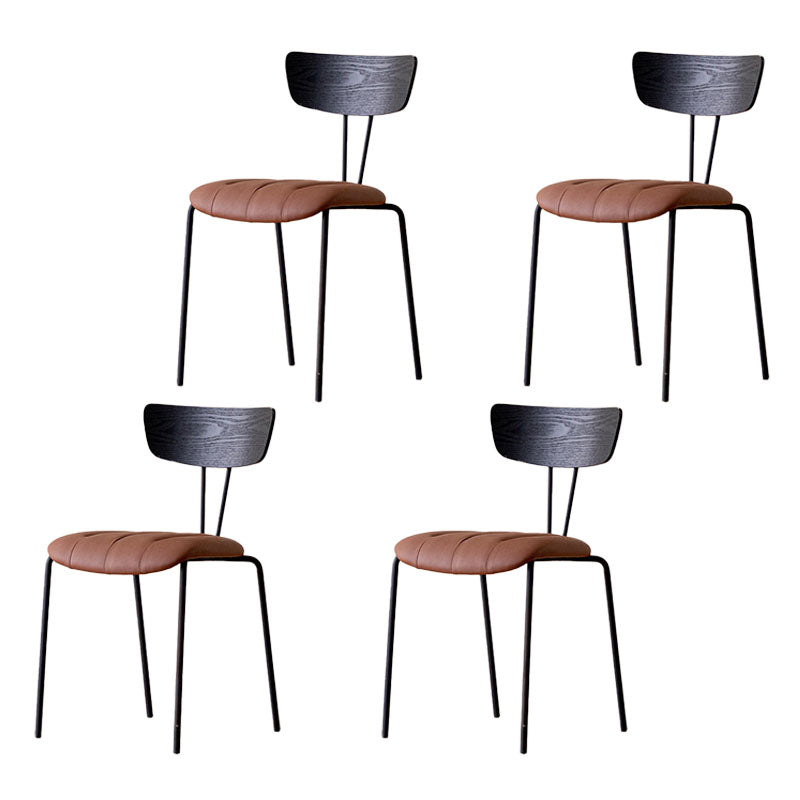 Industrial Dining Chair Kitchen Armless Chairs with Metal Legs