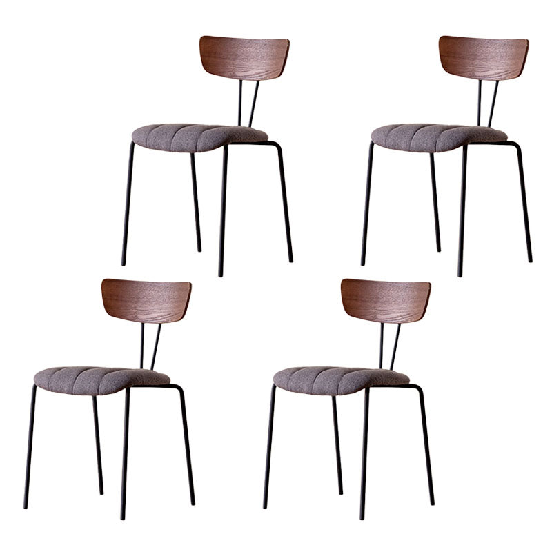 Industrial Dining Chair Kitchen Armless Chairs with Metal Legs