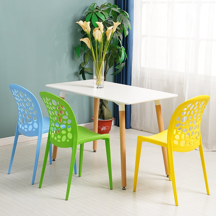 Nordic Dining Chair Plastic Dining Armless Chairs for Kitchen