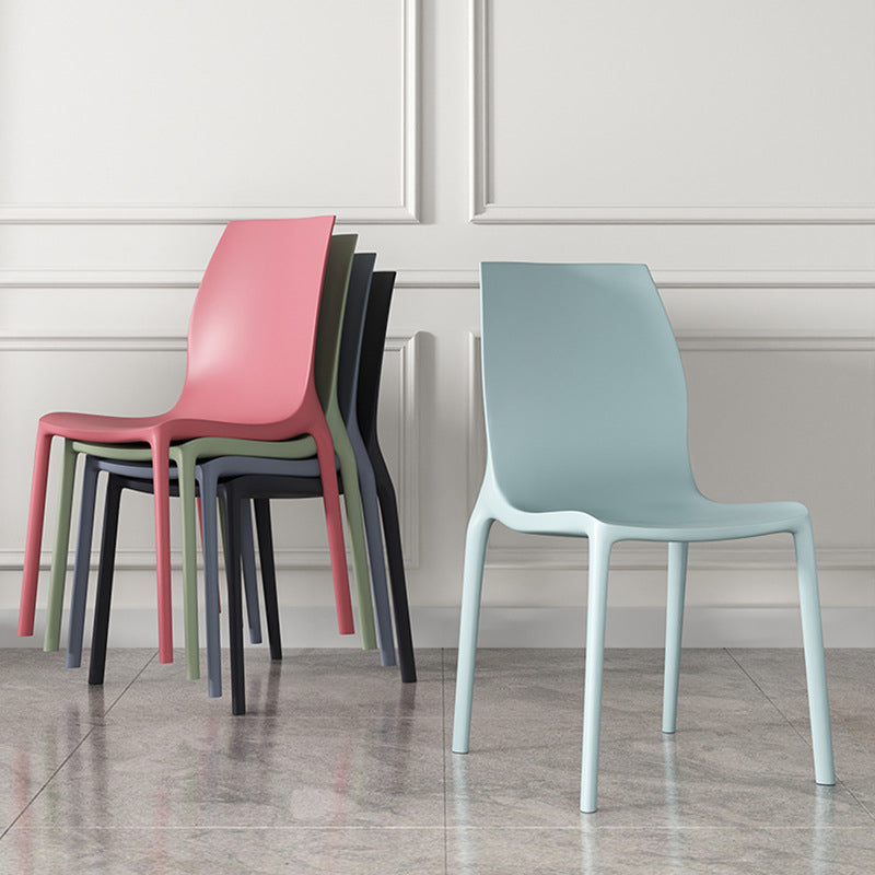 Nordic Style Plastic Dining Chairs Kitchen Armless Dining Chairs