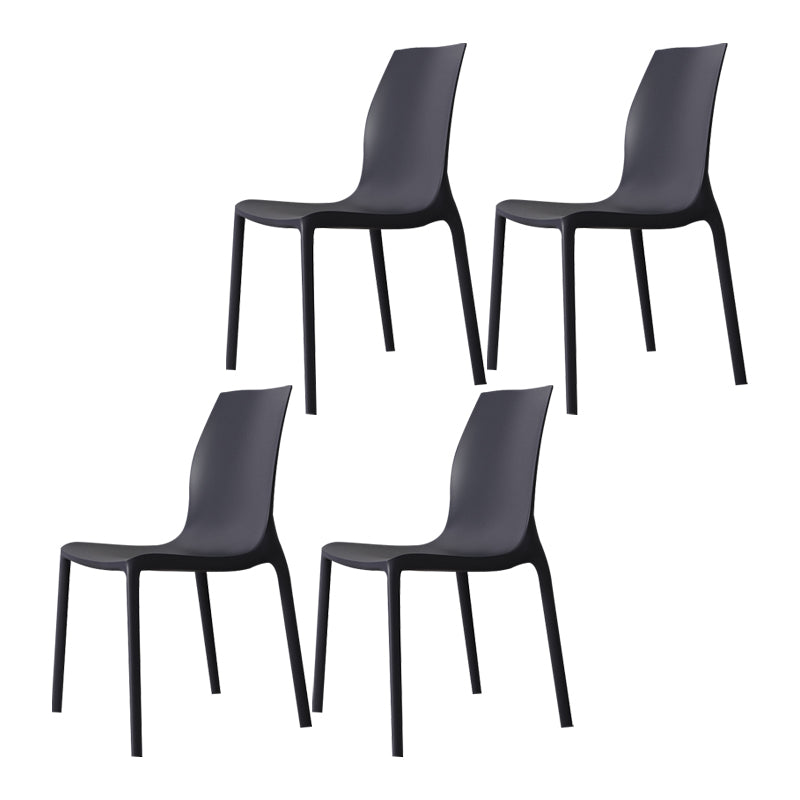 Nordic Style Plastic Dining Chairs Kitchen Armless Dining Chairs