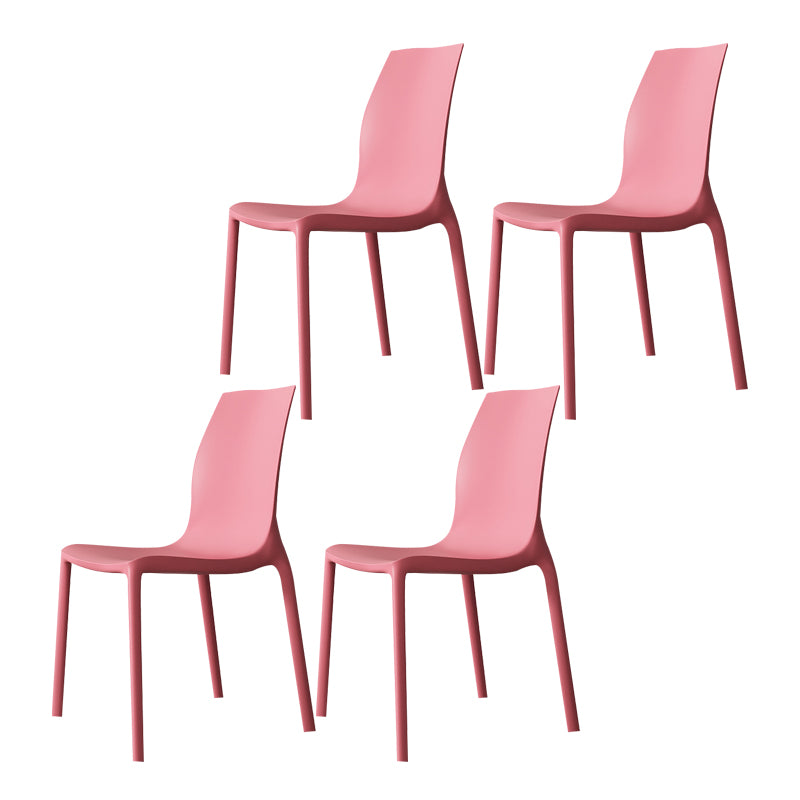 Nordic Style Plastic Dining Chairs Kitchen Armless Dining Chairs