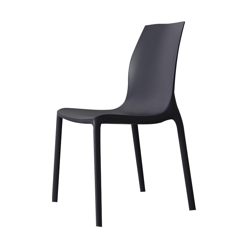 Nordic Style Plastic Dining Chairs Kitchen Armless Dining Chairs