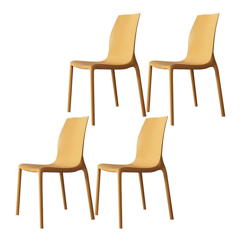 Nordic Style Plastic Dining Chairs Kitchen Armless Dining Chairs