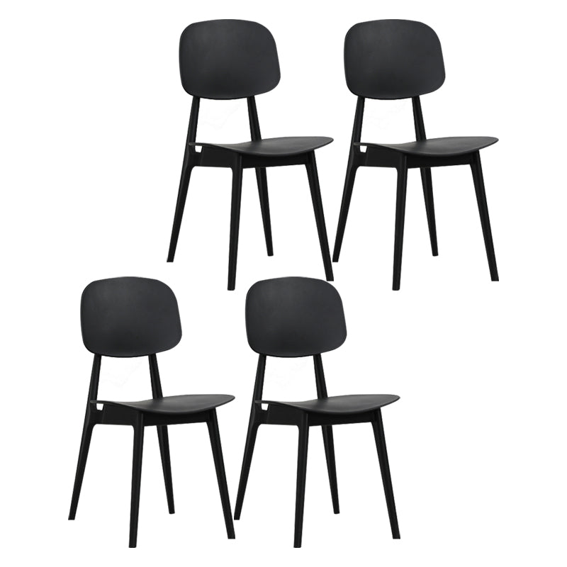 Nordic Style Open Back Dining Side Chair for Home Plastic Dining Armless Chairs