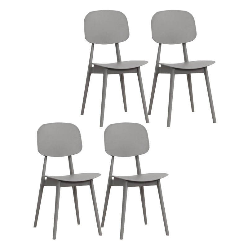 Nordic Style Open Back Dining Side Chair for Home Plastic Dining Armless Chairs