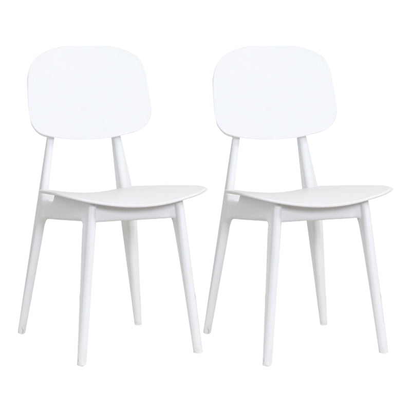 Nordic Style Open Back Dining Side Chair for Home Plastic Dining Armless Chairs