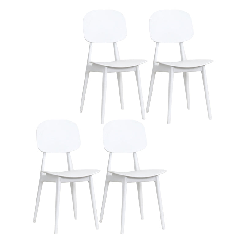 Nordic Style Open Back Dining Side Chair for Home Plastic Dining Armless Chairs