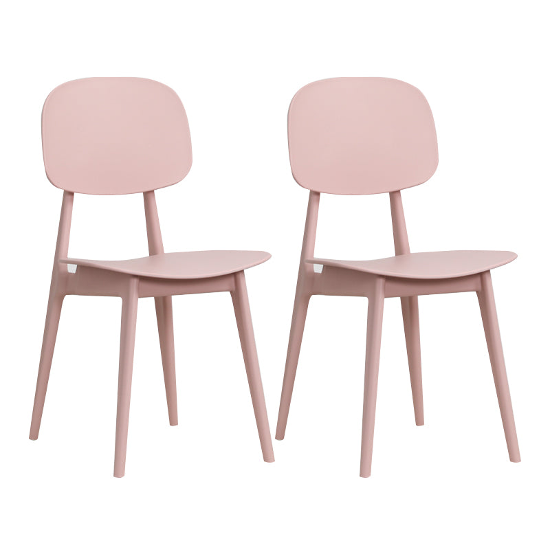 Nordic Style Open Back Dining Side Chair for Home Plastic Dining Armless Chairs