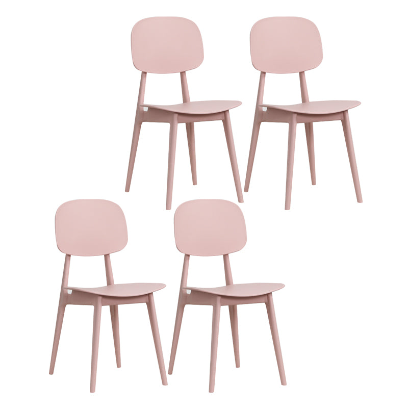 Nordic Style Open Back Dining Side Chair for Home Plastic Dining Armless Chairs