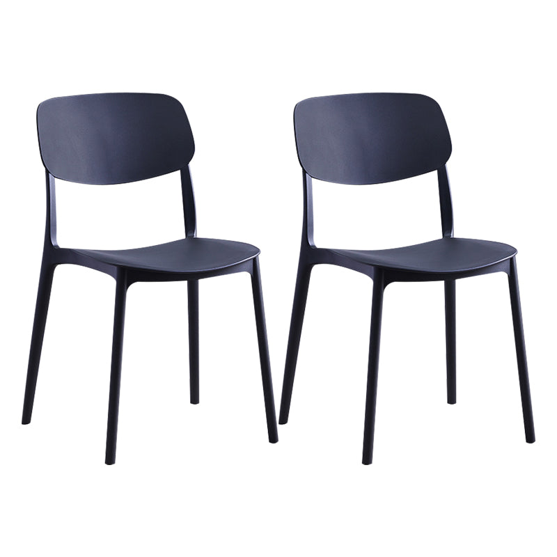 Nordic Glam Style Chairs Kitchen Armless Chair with Plastic Legs