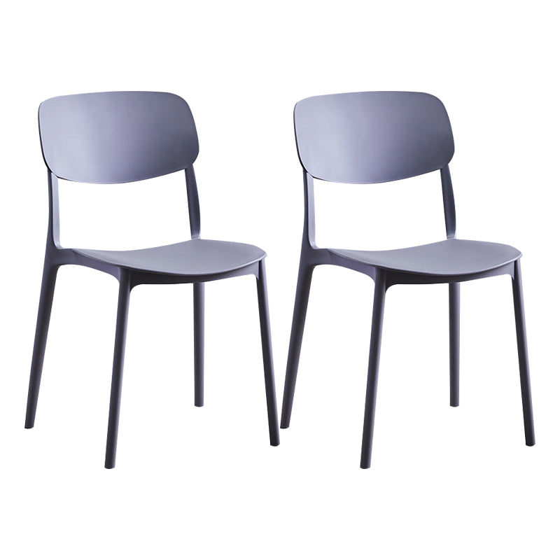 Nordic Glam Style Chairs Kitchen Armless Chair with Plastic Legs