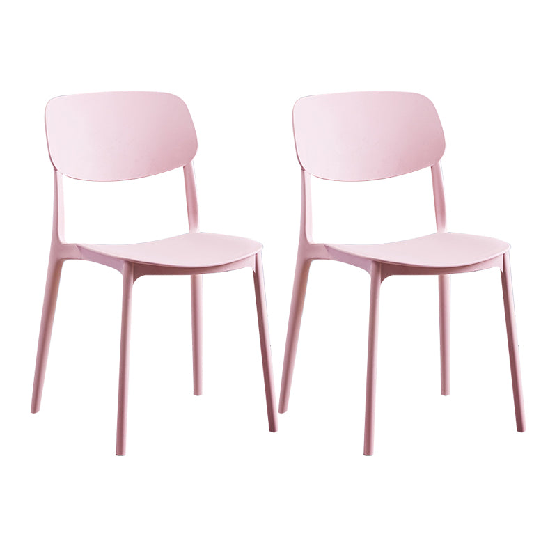 Nordic Glam Style Chairs Kitchen Armless Chair with Plastic Legs