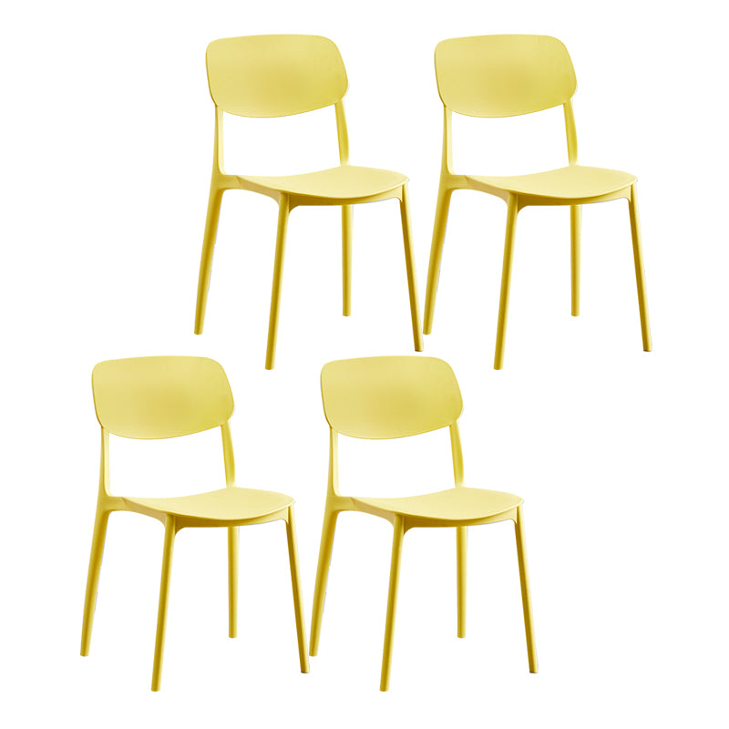 Nordic Glam Style Chairs Kitchen Armless Chair with Plastic Legs