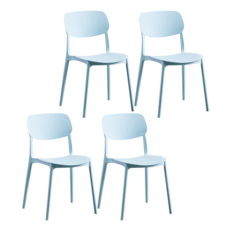 Nordic Glam Style Chairs Kitchen Armless Chair with Plastic Legs