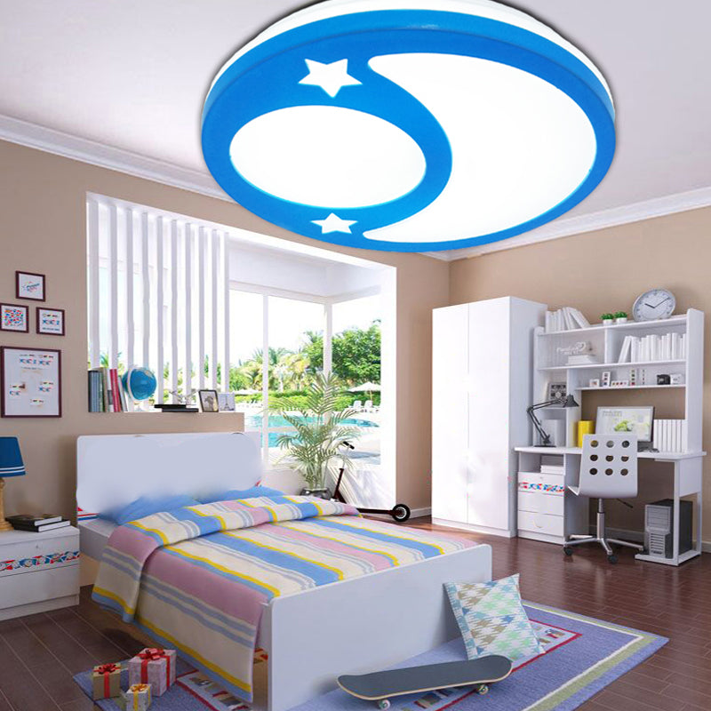 Luz de techo de sombra circular iluminación de montaje acrílico de estilo moderno para la cama