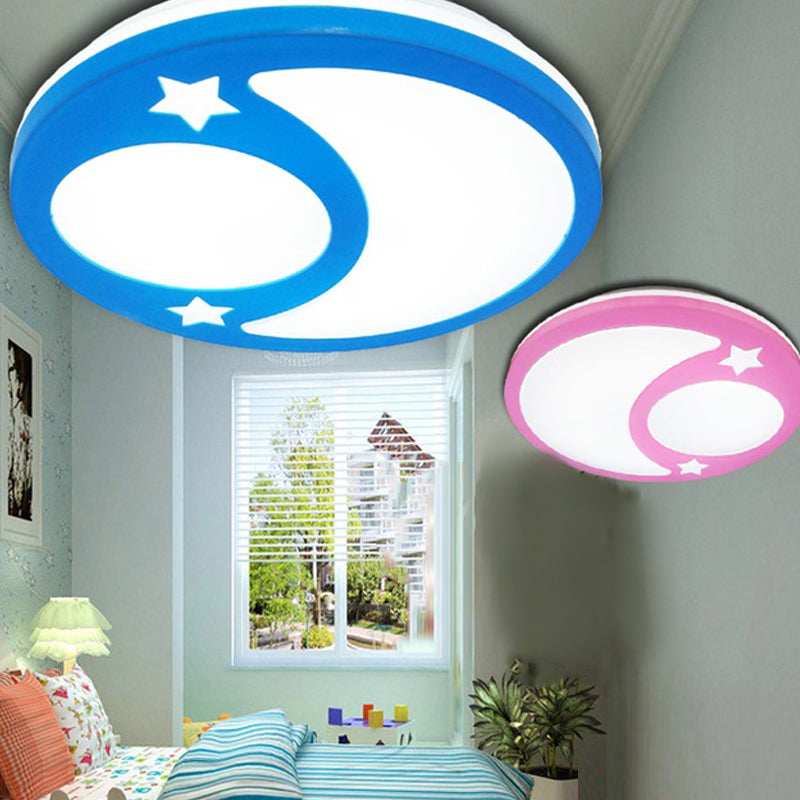 Luce a soffitto a tonalità circolare Moderna illuminazione a montaggio acrilico per letto