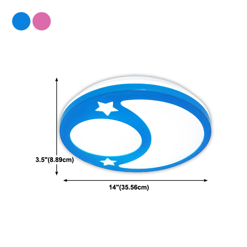 Luz de techo de sombra circular iluminación de montaje acrílico de estilo moderno para la cama