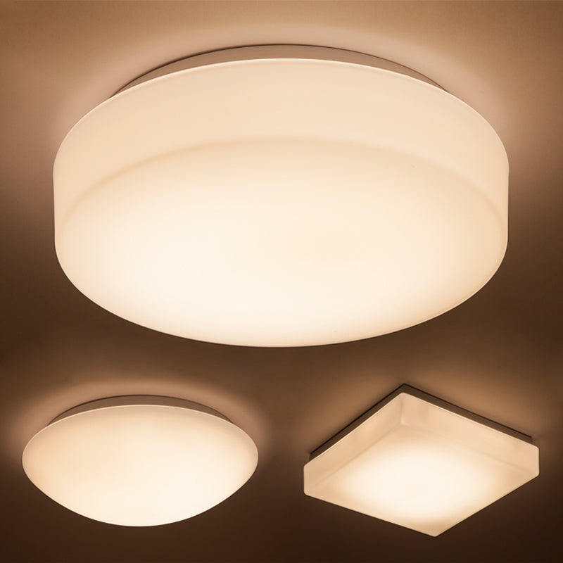 Geometrie vorm plafondlamp modern ijzer 1 lichtspoeling mount met glazen lampenkap voor gangpad