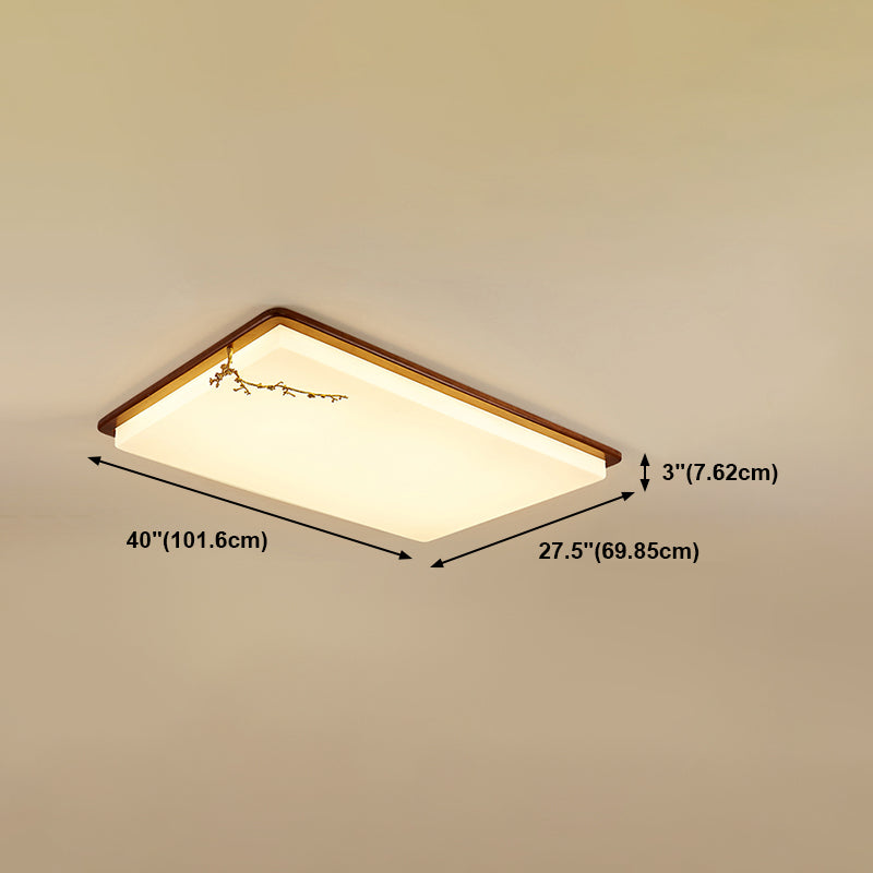 Lámpara de techo LED de forma de geometría de madera moderna 1 soporte de alza de luz para comedor