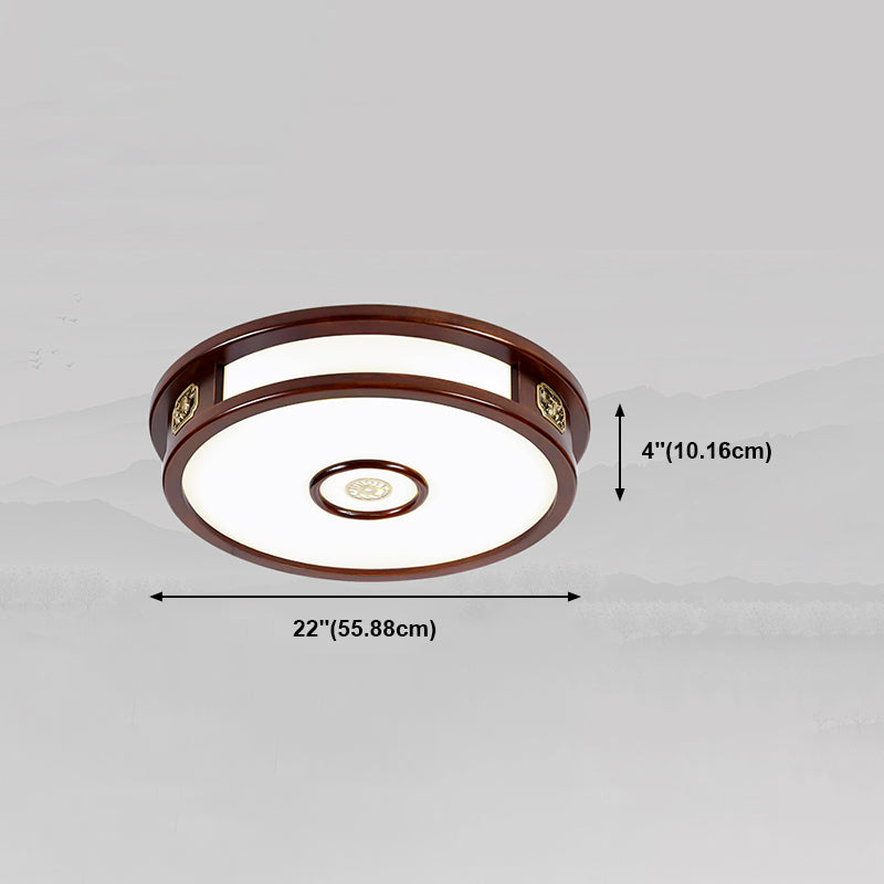 Lámpara de techo LED de forma de geometría Madera moderna 1 Montaje de altura de luz para sala de estar