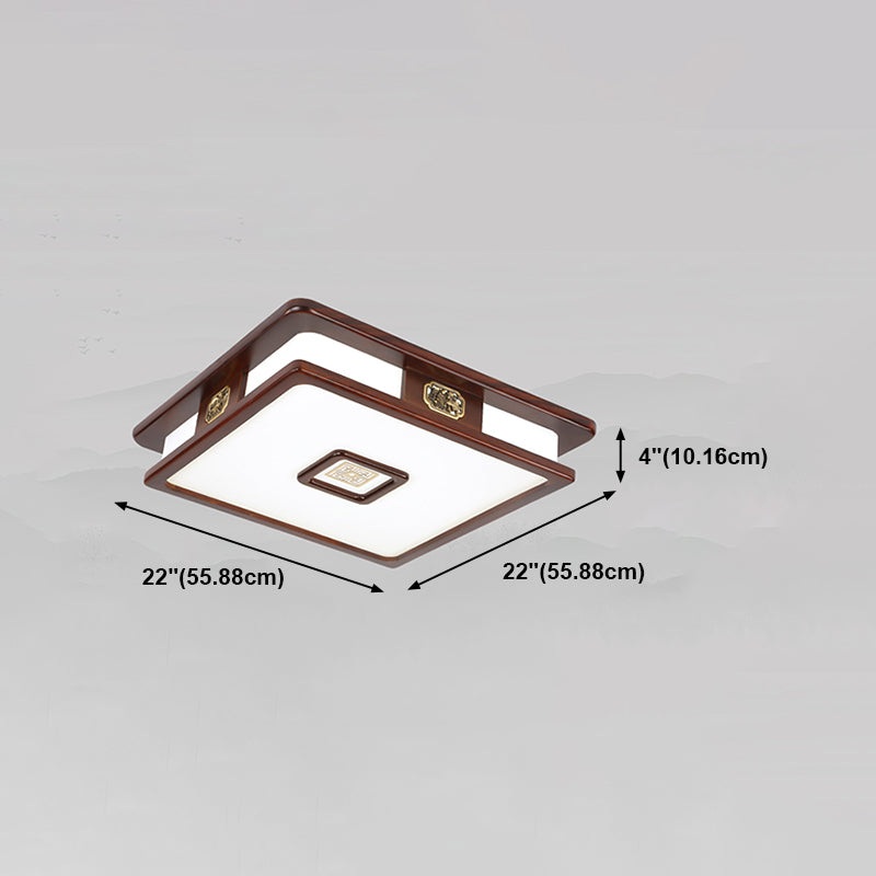 Lámpara de techo LED de forma de geometría Madera moderna 1 Montaje de altura de luz para sala de estar